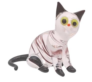 Katze, sitzend ( (transp.-schwarz mit Streifen)